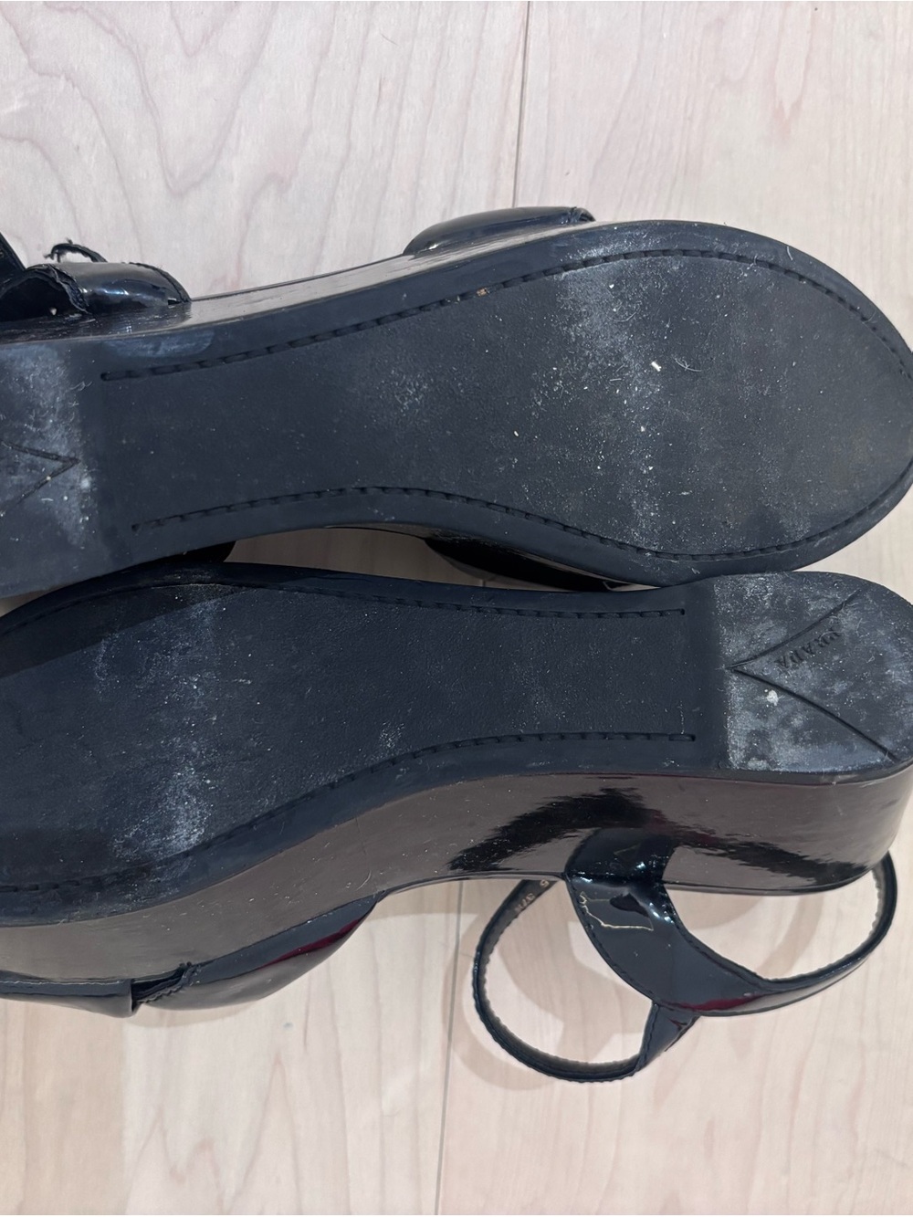 Prada Black Patent Leather Crisscross Slingback Sandals - Picture 3 of 5